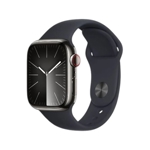 Apple Watch Series 9 GPS + Cellular MRJ93TU/A 41 mm Grafit Paslanmaz Çelik Kasa ve Gece Yarısı Spor Kordon - M/L Akıllı Saat